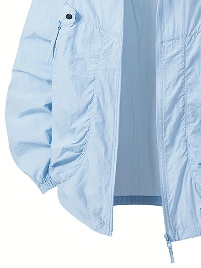Outdoor Waterproof Windbreaker Jacket with Adjustable Hood