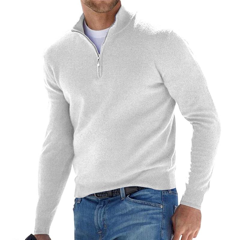 Men's Half Zip Sweater, Soft Ribbed Knit, Versatile Style for Casual or Formal Wear, Sizes S-5XL 4