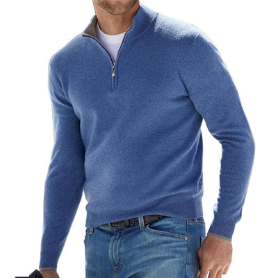 Men's Half Zip Sweater, Soft Ribbed Knit, Versatile Style for Casual or Formal Wear, Sizes S-5XL 3