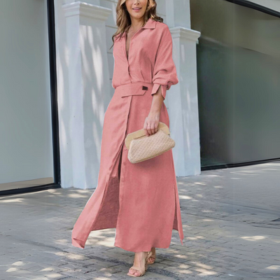 Elegant Floral Maxi Dress with Flattering V-Neck for Women 5