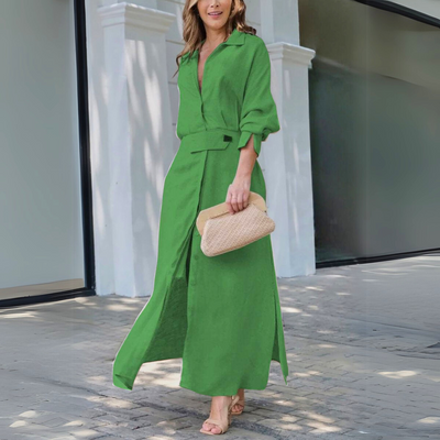 Elegant Floral Maxi Dress with Flattering V-Neck for Women 4