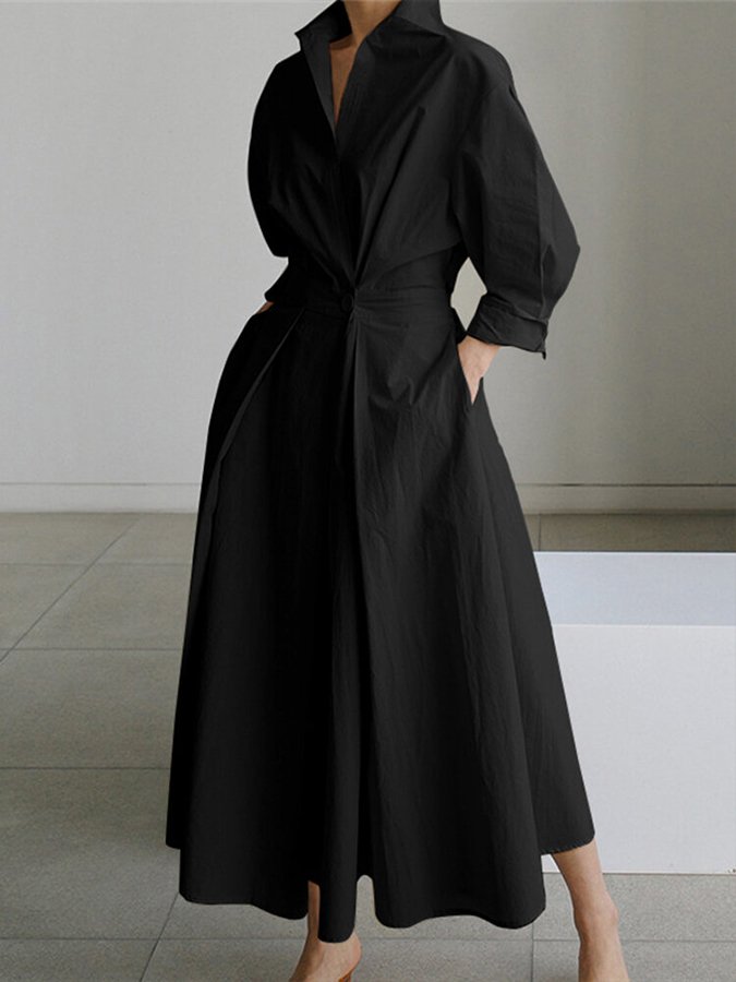 Chic A-Line Swing Dress with Effortless Style for Women 8
