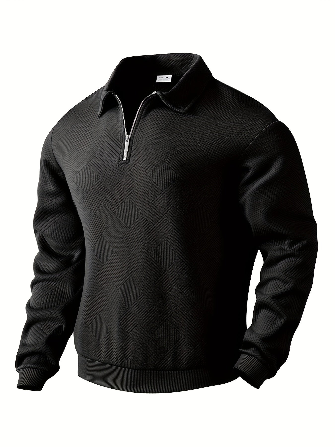 Vintage Geometric Sweater with Quarter Zip for Effortless Style 14
