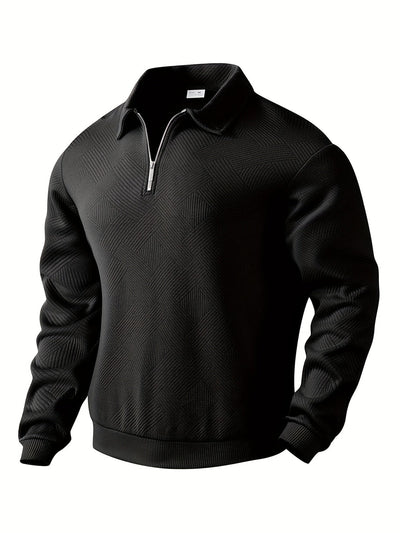 Vintage Geometric Sweater with Quarter Zip for Effortless Style 14