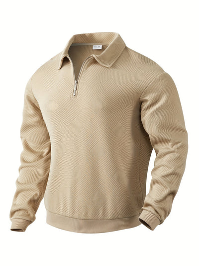 Vintage Geometric Sweater with Quarter Zip for Effortless Style 12