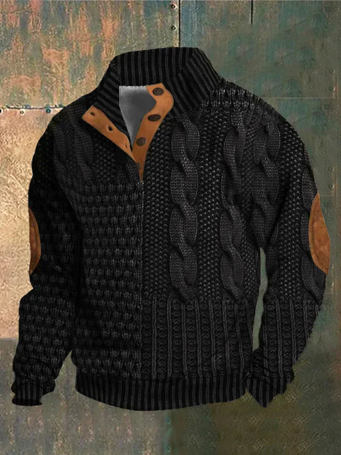 Cozy Knit Mens Sweater with Unique Retro-Inspired Design 6