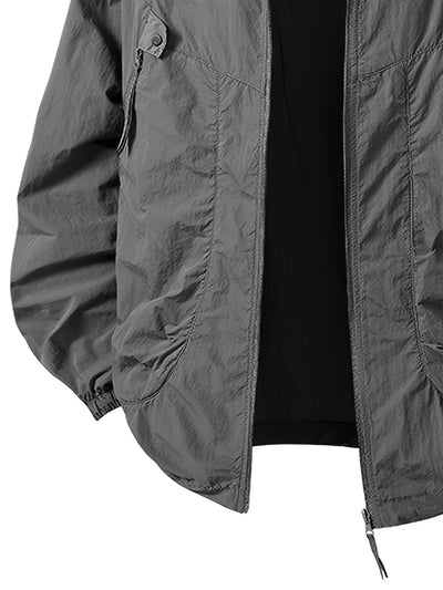 Outdoor Waterproof Windbreaker Jacket with Adjustable Hood
