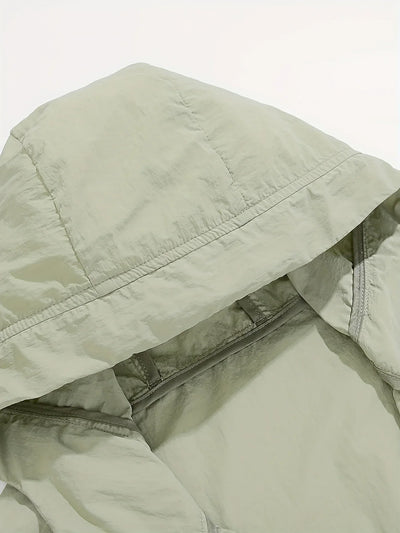 Outdoor Waterproof Windbreaker Jacket with Adjustable Hood