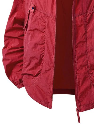 Outdoor Waterproof Windbreaker Jacket with Adjustable Hood