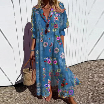 Bold Floral Maxi Dress with Flattering Silhouette for Summer Elegance 13