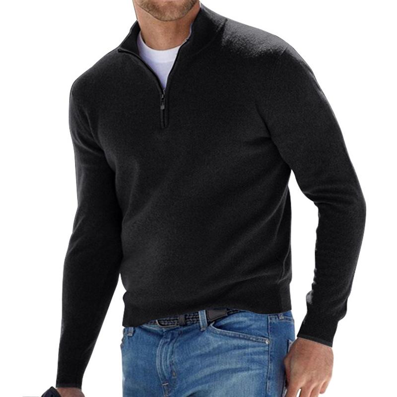 Men's Half Zip Sweater, Soft Ribbed Knit, Versatile Style for Casual or Formal Wear, Sizes S-5XL 5