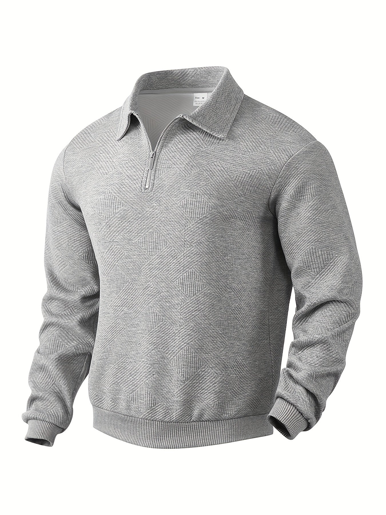 Vintage Geometric Sweater with Quarter Zip for Effortless Style 13