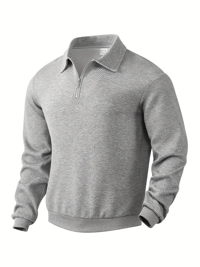 Vintage Geometric Sweater with Quarter Zip for Effortless Style 13