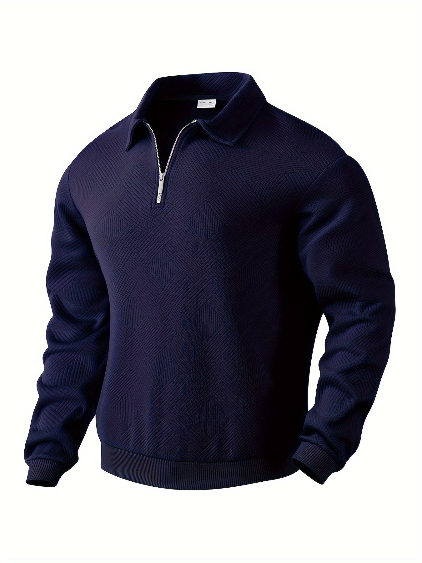 Vintage Geometric Sweater with Quarter Zip for Effortless Style 15