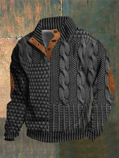 Cozy Knit Mens Sweater with Unique Retro-Inspired Design 5
