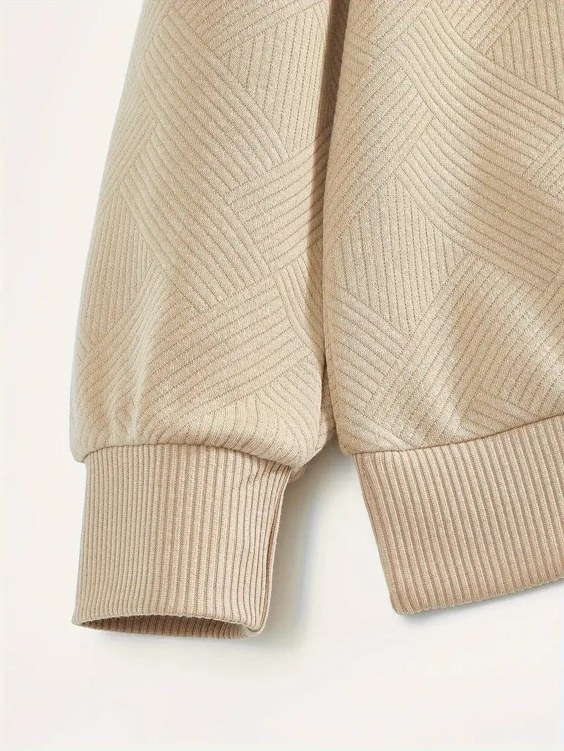 Vintage Geometric Sweater with Quarter Zip for Effortless Style 2