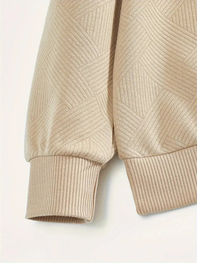 Vintage Geometric Sweater with Quarter Zip for Effortless Style 2