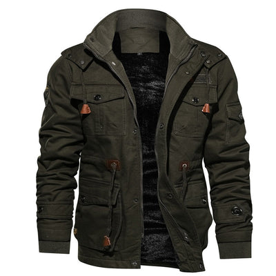 Mens Winter Coat - Elegant Commander Overcoat in Leather, Warm and Comfortable for Autumn and Winter, Available in Multiple Sizes 1