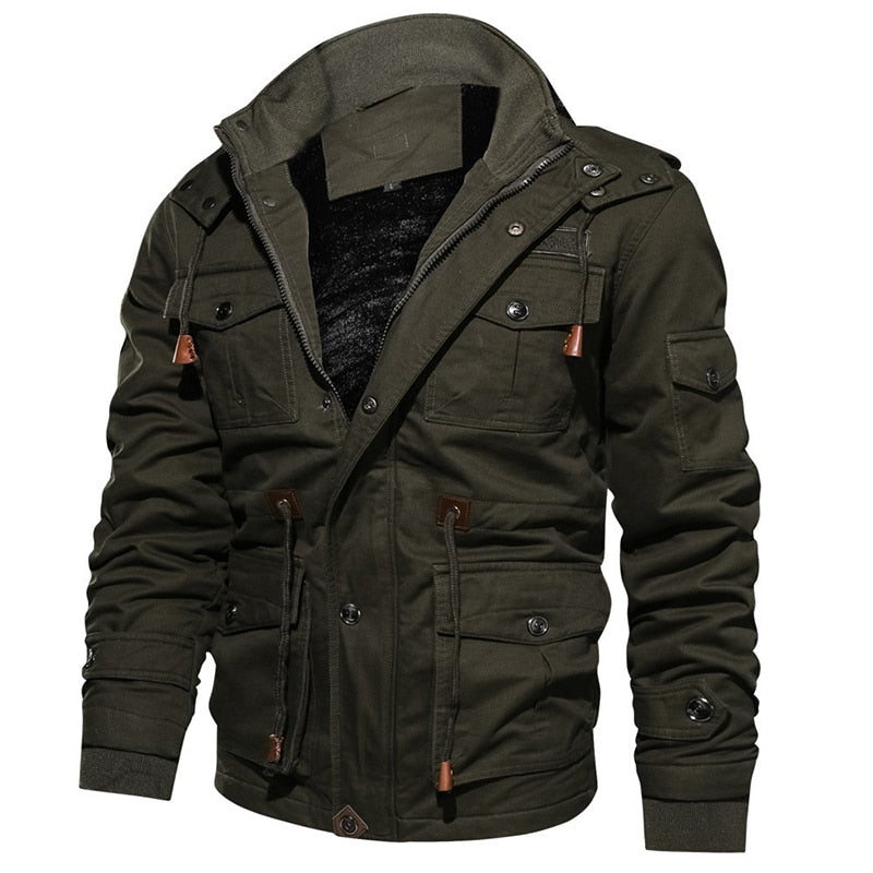 Mens Winter Coat - Elegant Commander Overcoat in Leather, Warm and Comfortable for Autumn and Winter, Available in Multiple Sizes 3