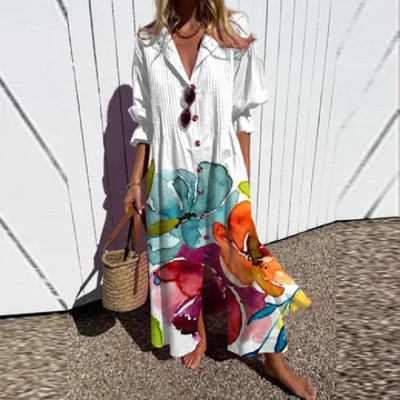 Bold Floral Maxi Dress with Flattering Silhouette for Summer Elegance 11