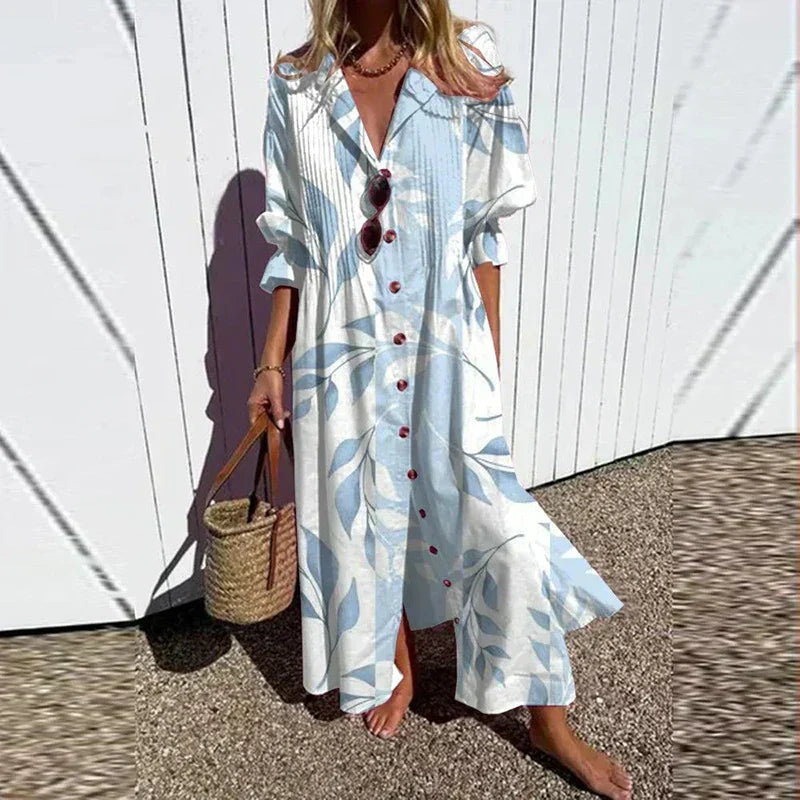 Bold Floral Maxi Dress with Flattering Silhouette for Summer Elegance 1