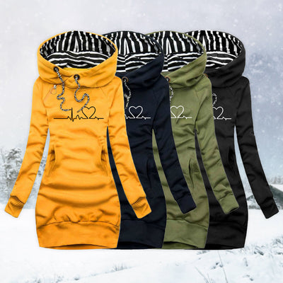 Women's Sweater Dress with Unique Heartbeat Print for Cozy Style 3