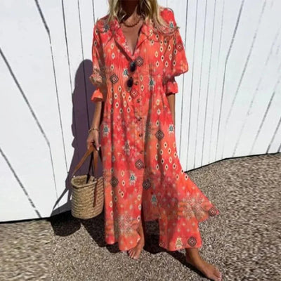 Bold Floral Maxi Dress with Flattering Silhouette for Summer Elegance 3