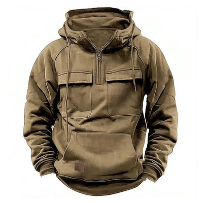 Tactical Half-Zip Hoodie for Men – Warm, Durable Fabric, Comfortable Fit for Outdoor Activities, Perfect for Autumn and Winter 1