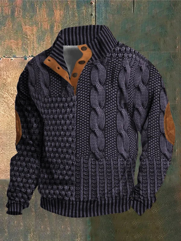 Cozy Knit Mens Sweater with Unique Retro-Inspired Design 7