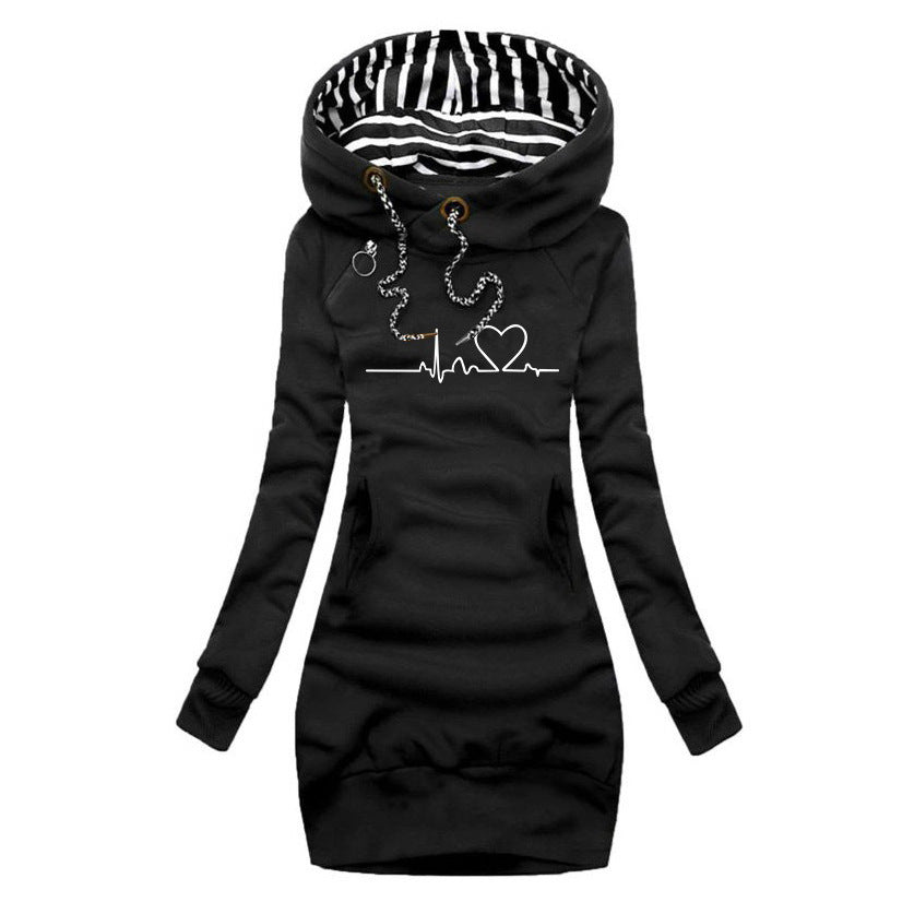Women's Sweater Dress with Unique Heartbeat Print for Cozy Style 5