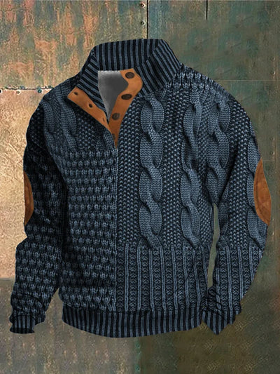 Cozy Knit Mens Sweater with Unique Retro-Inspired Design 4