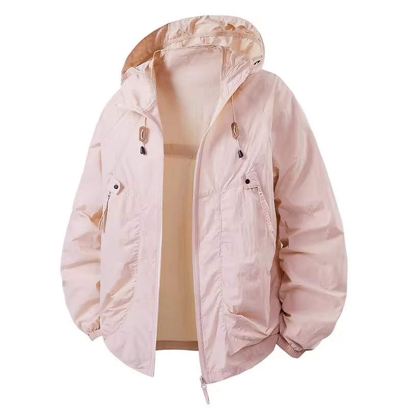 Outdoor Waterproof Windbreaker Jacket with Adjustable Hood