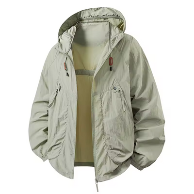 Outdoor Waterproof Windbreaker Jacket with Adjustable Hood