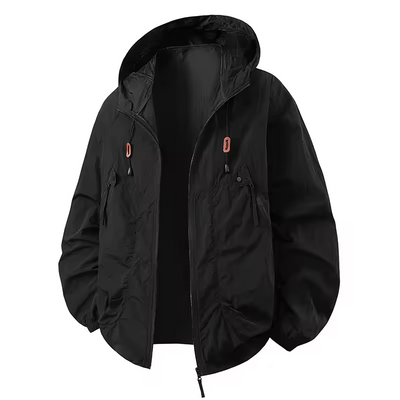 Outdoor Waterproof Windbreaker Jacket with Adjustable Hood