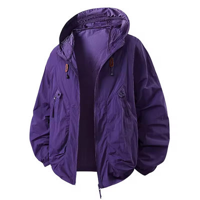 Outdoor Waterproof Windbreaker Jacket with Adjustable Hood