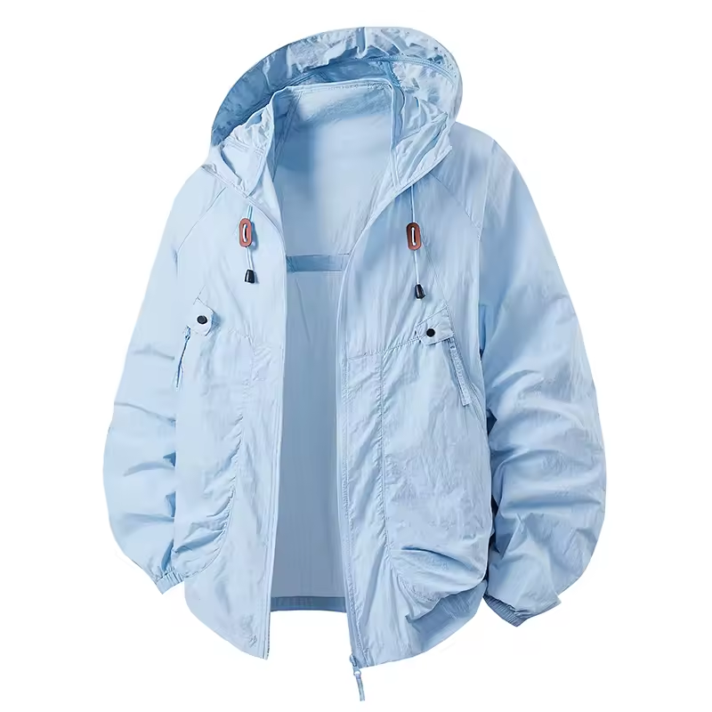 Outdoor Waterproof Windbreaker Jacket with Adjustable Hood