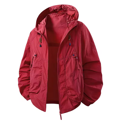Outdoor Waterproof Windbreaker Jacket with Adjustable Hood