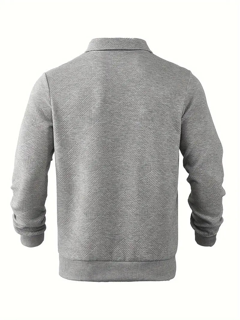 Vintage Geometric Sweater with Quarter Zip for Effortless Style 7