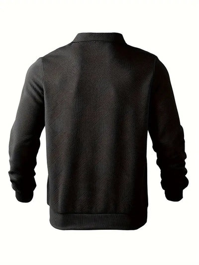 Vintage Geometric Sweater with Quarter Zip for Effortless Style 9